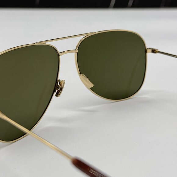 NEW SAINT LAURENT CLASSIC 11 028 GOLD/GREEN AVIATOR SUNGLASSES SAINT LAURENT - Picture 7 of 10